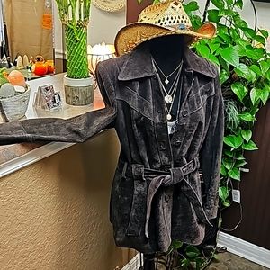 The Tannery swade vintage Jacket 15/16 100% genuine leather in great worn cond